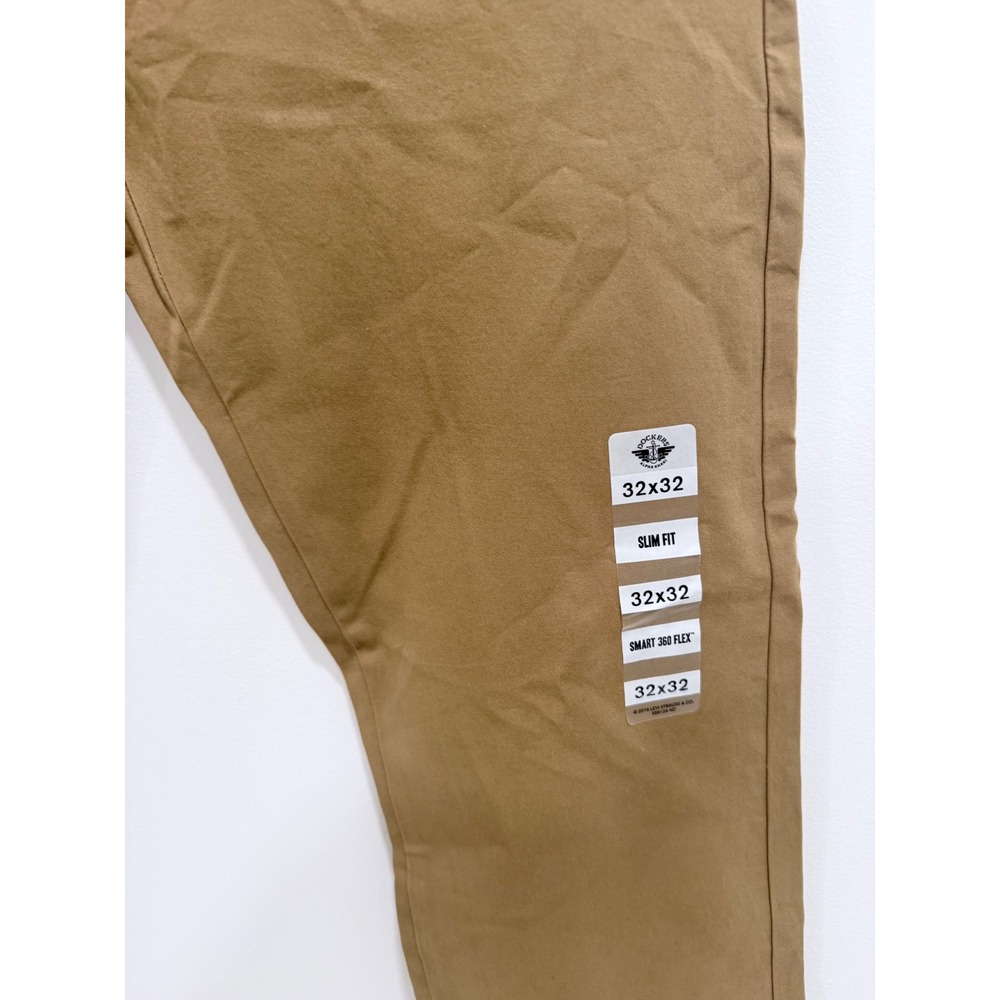 Dockers Alpha Khaki Smart 360 Flex Slim Fit Pants British Khaki 32x32 NEW - Picture 3 of 8